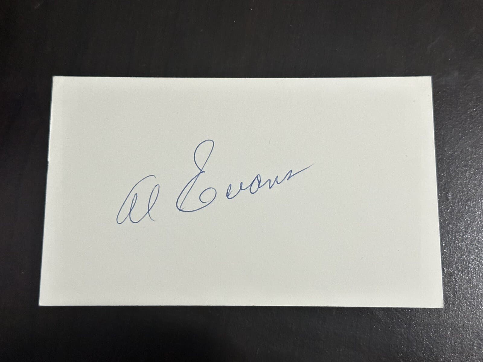 Al Evans Signed Index Card 3x5 1939 Washington Senators Boston Red Sox