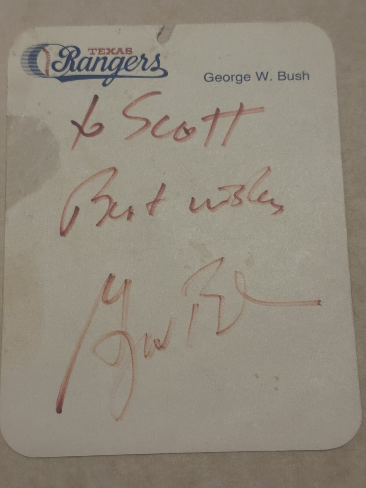 George W Bush Signed Texas Rangers Owner Stationary Note President PSA/DNA LOA - image 2