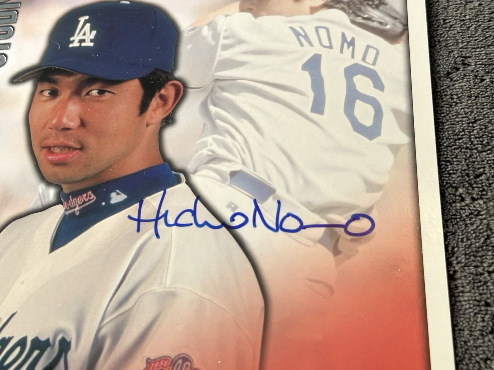 Hideo Nomo 1998 Donruss Studio Signed 8x10 Thick Stock Photo Card 16 Auto - image 2