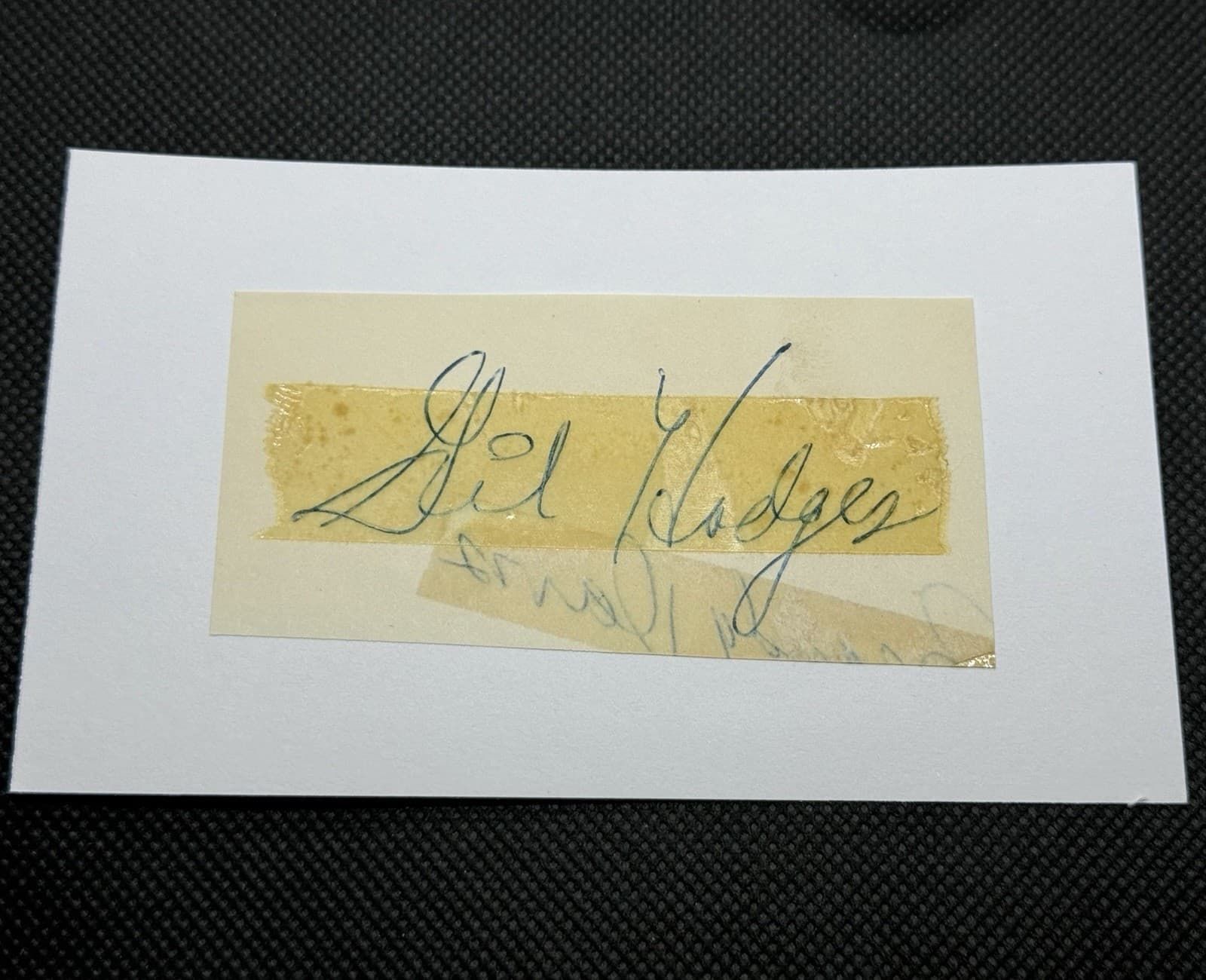 Gil Hodges Signed Index Card Cut Auto Brooklyn Dodgers New York Mets HOF Index