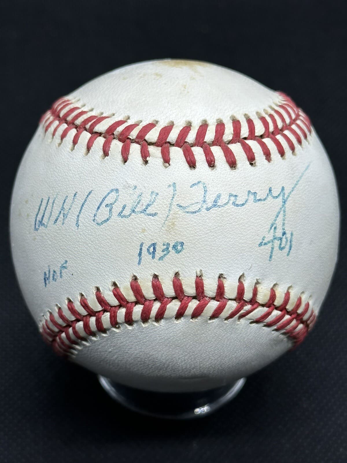 Bill Terry HOF 1930 401 Signed Baseball PSA COA New York Giants 400 average!