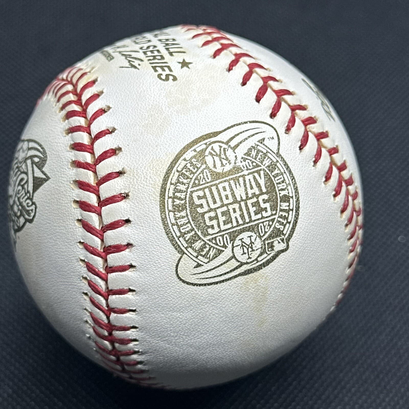 2000 World Series Rawlings Official Logo Baseball Subway Series Dualing Logos - image 2