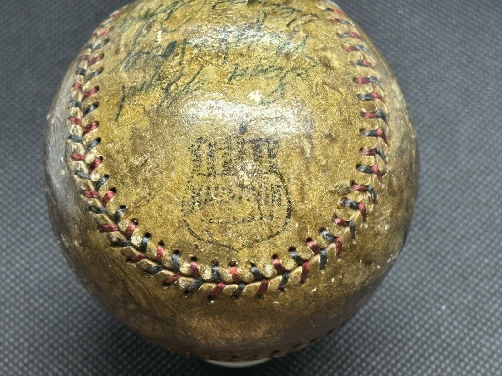 BOLD Babe Ruth Lou Gehrig Signed Baseball PSA LOA 1932 World Champ Yankees Team - image 8