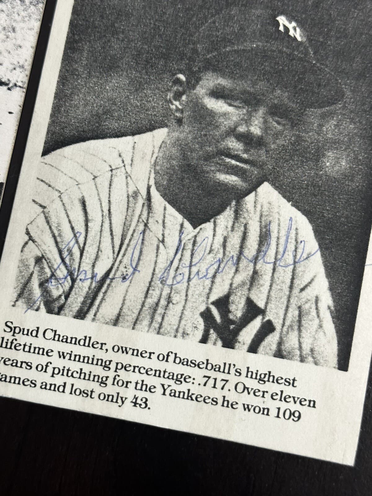 Lot of 3 Signed Spud Chandler 3x5 4x6 4x4 Photos New York Yankees - image 2