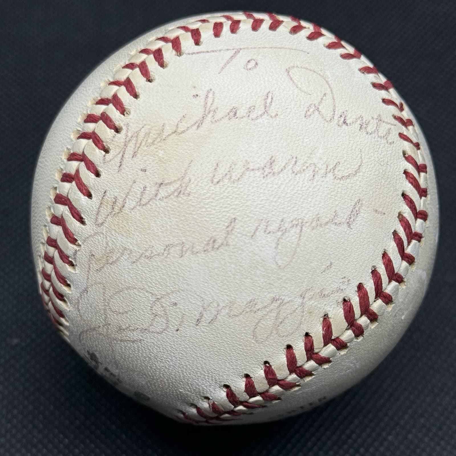 Joe DiMaggio Signed Baseball to Actor Michael Dante JSA LOA HOF New York Yankees