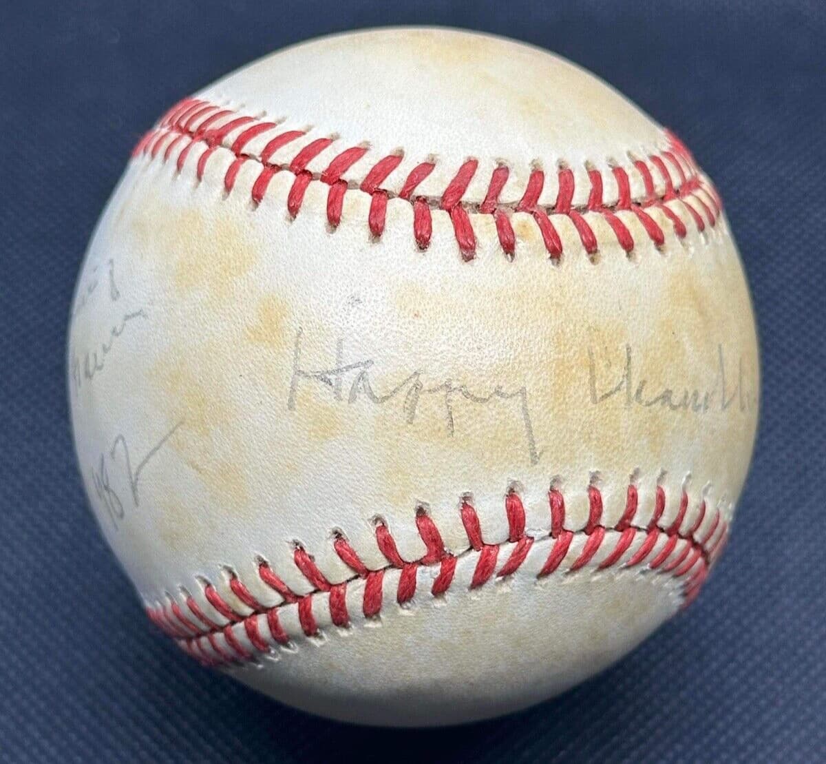 AB Happy Chandler Hall of Fame 1982 Signed Baseball Beckett COA HOF Commish MLB