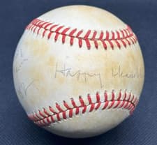 AB Happy Chandler Hall of Fame 1982 Signed Baseball Beckett COA HOF Commish MLB