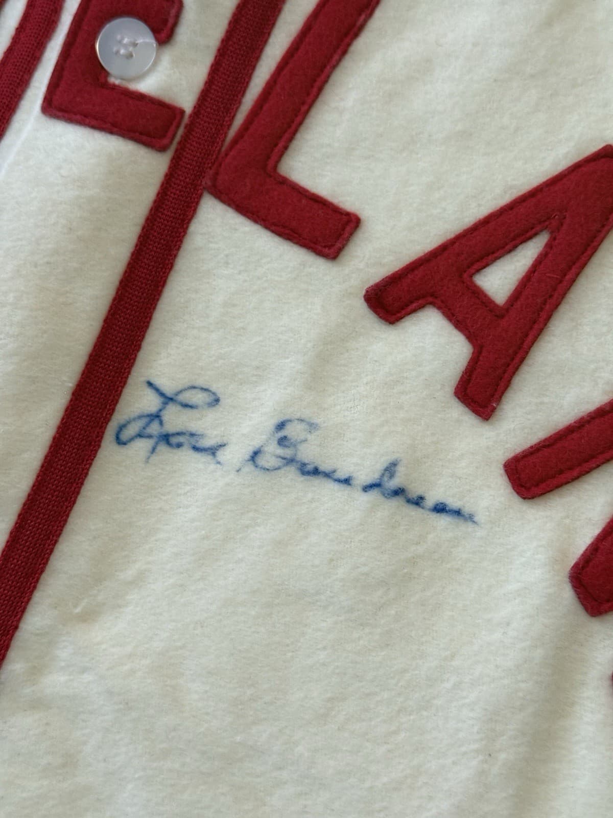 Lou Boudreau Signed Cleveland Indians Jersey JSA COA HOF - image 2