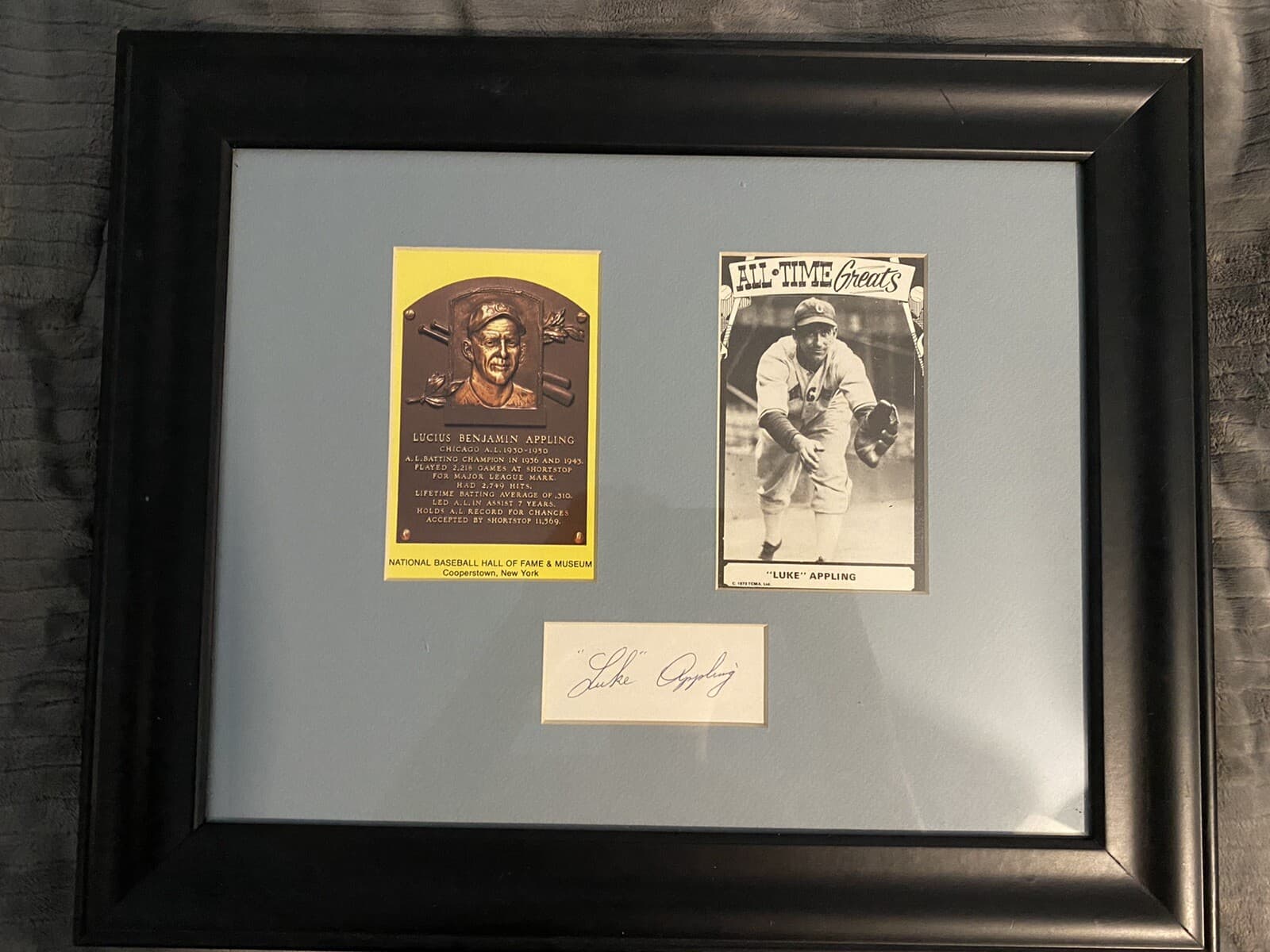 Luke Appling Signed Autographed Cut Auto Framed Matted Chicago White Sox