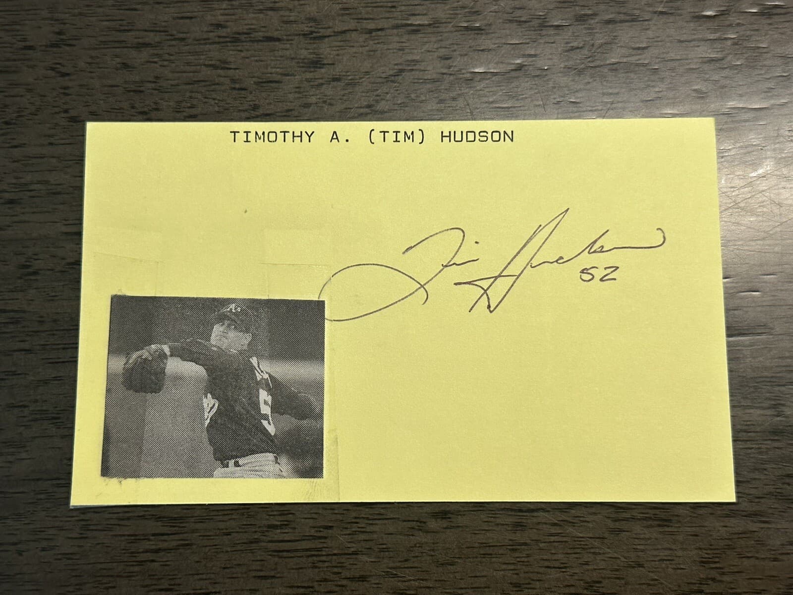 Tim Hudson Signed Index Card 3x5 20 Game Winner Oakland A's Atlanta Braves