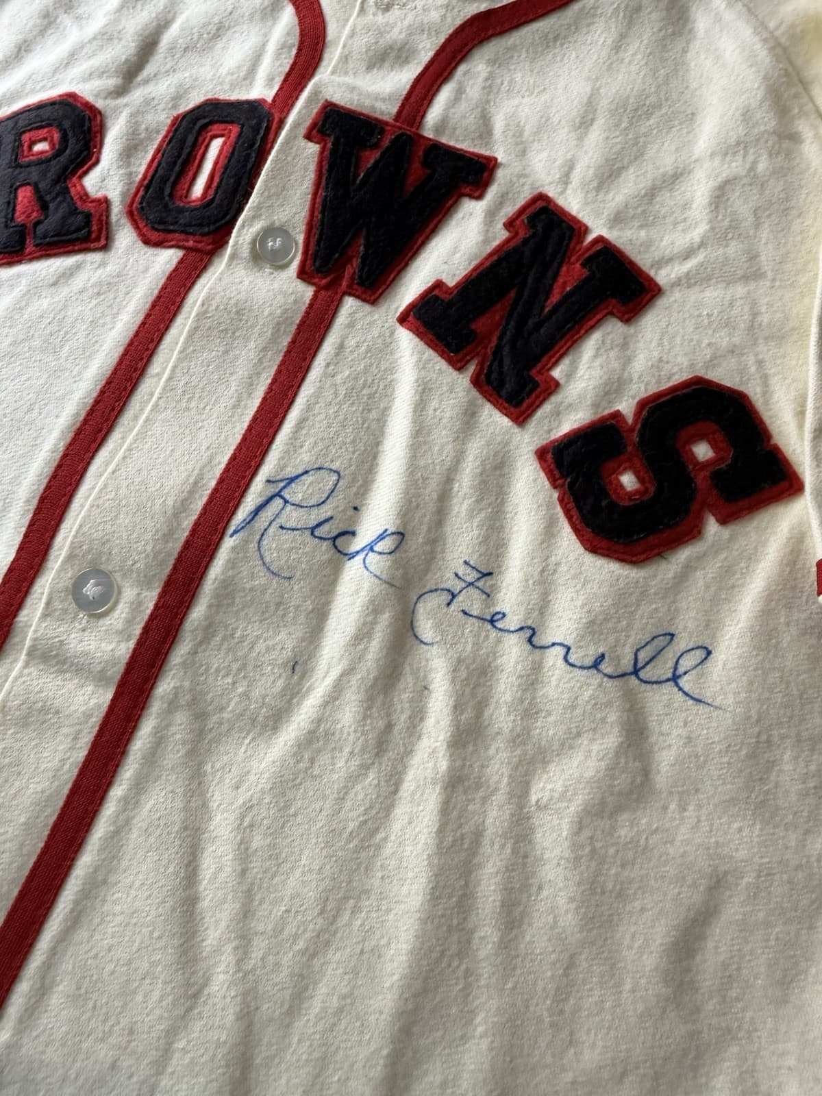 Rick Ferrell Signed Vintage St Louis Browns Jersey Baseball JSA COA HOF - image 2