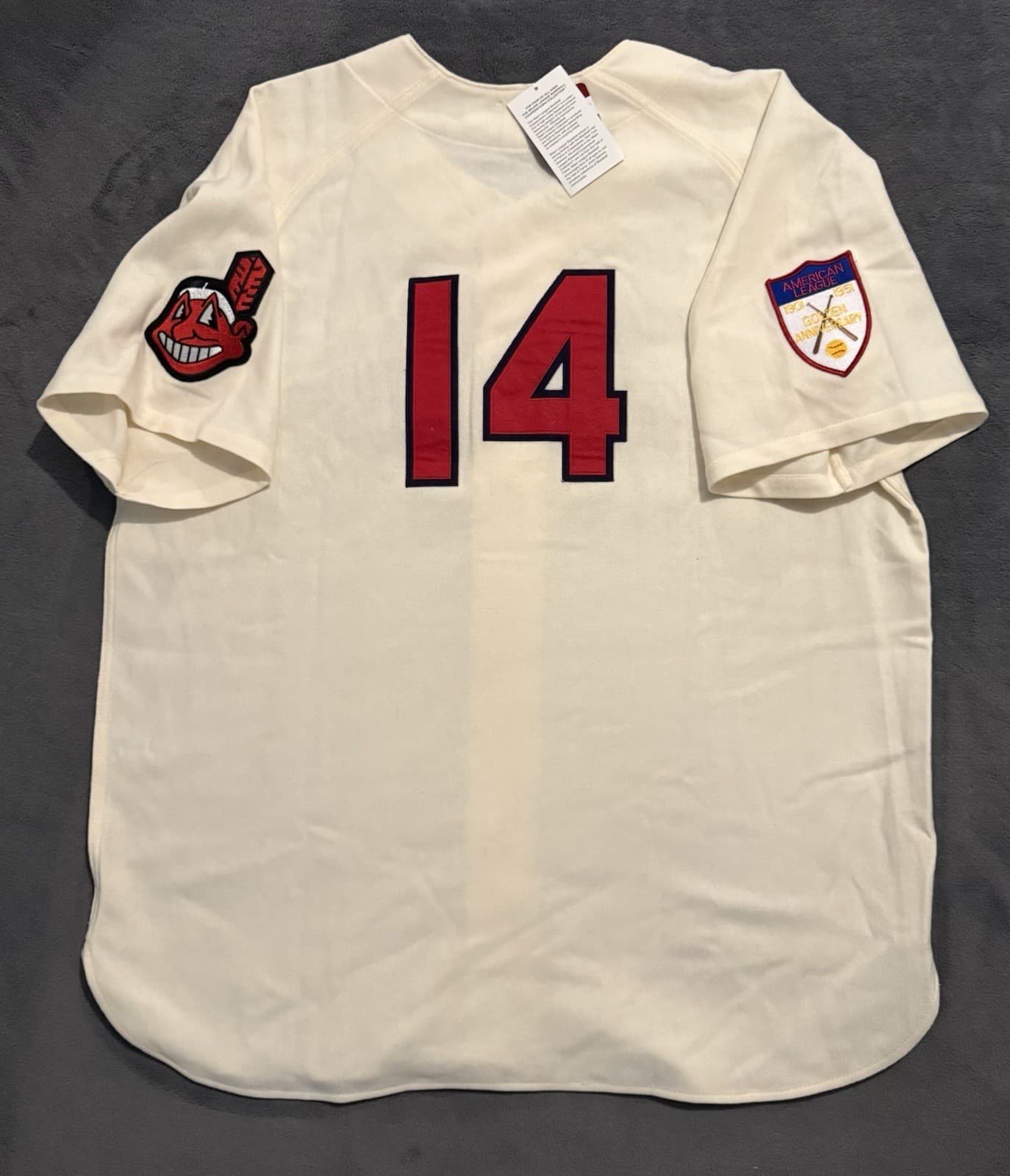 Larry Doby Cleveland Indians Authentic Mitchell & Ness Jersey Size 52 1951 - image 5