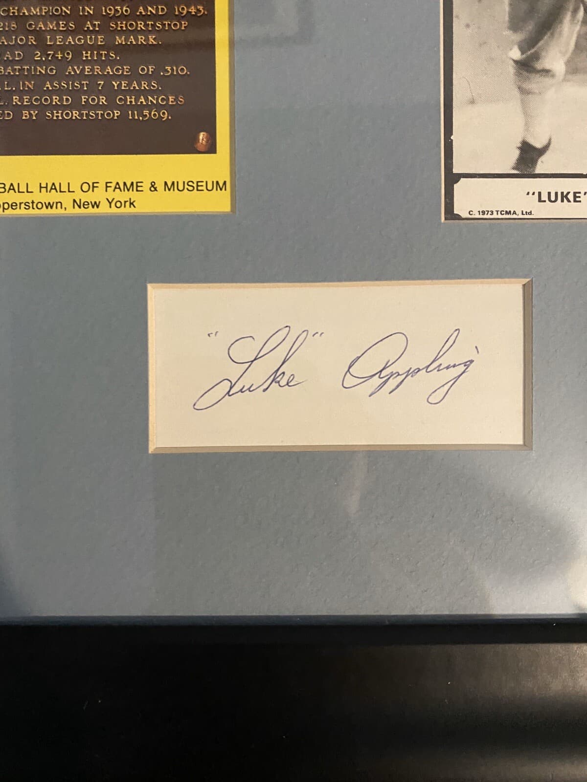 Luke Appling Signed Autographed Cut Auto Framed Matted Chicago White Sox - image 2
