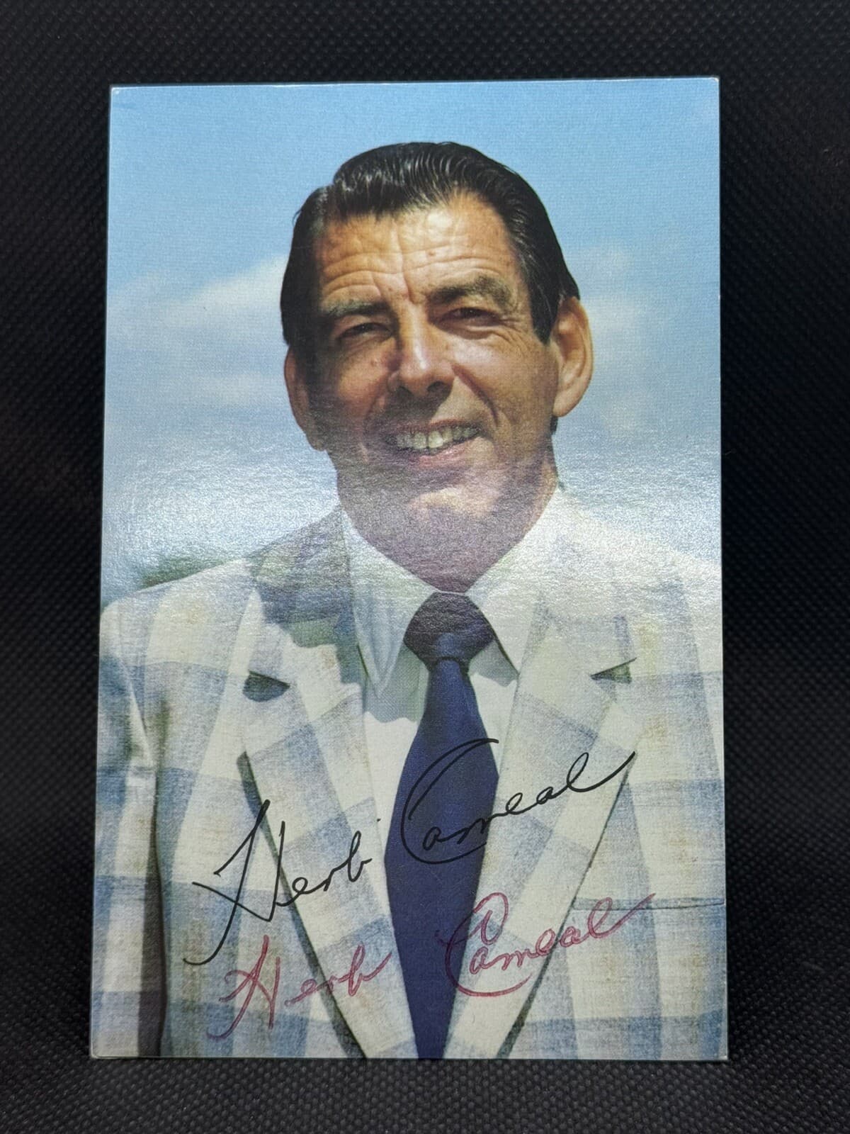 Herb Carneal Twice Signed Photo Postcard JSA LOA Minnesota Twins Broadcaster HOF