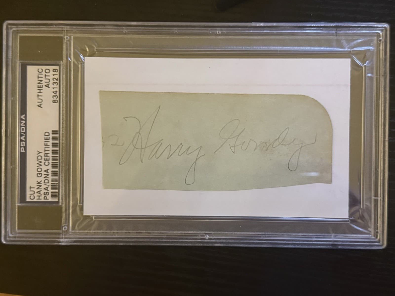 Harry Hank Gowdy Signed Index Card Cut PSA/DNA COA Slabbed Boston Braves Giants