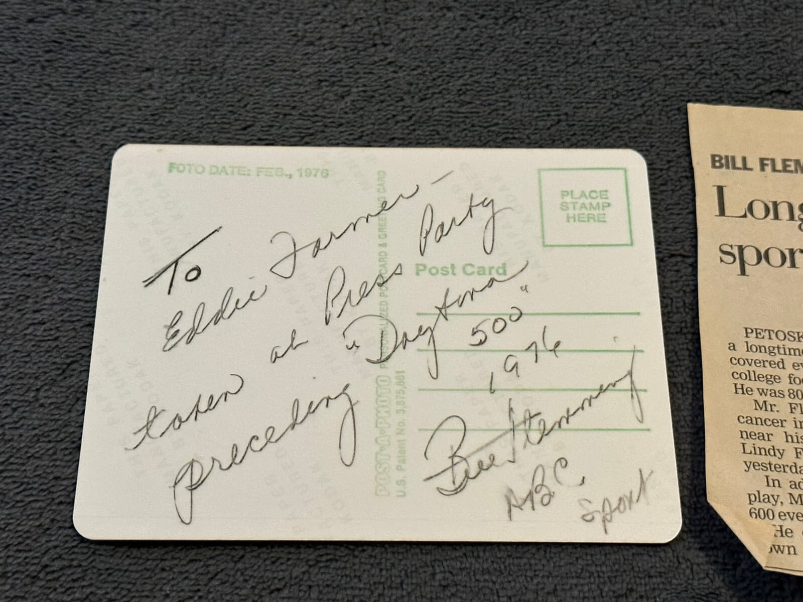 Bill Fleming Signed Letter and Photo Wide World of Sports ABC Broadcaster JSA - image 3