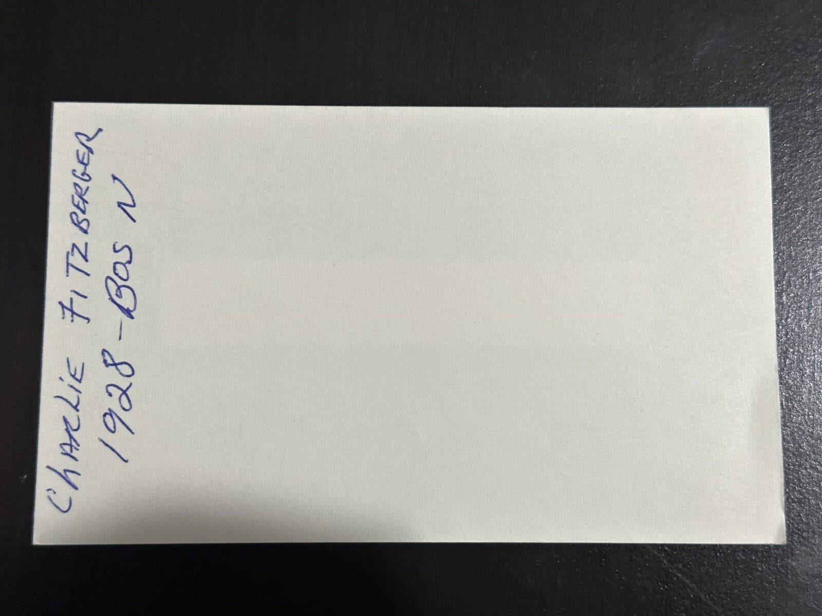 Charlie Fitzberger Signed Index Card Cut 3x5 1928 Boston Braves RARE! Ty Cobb - image 2