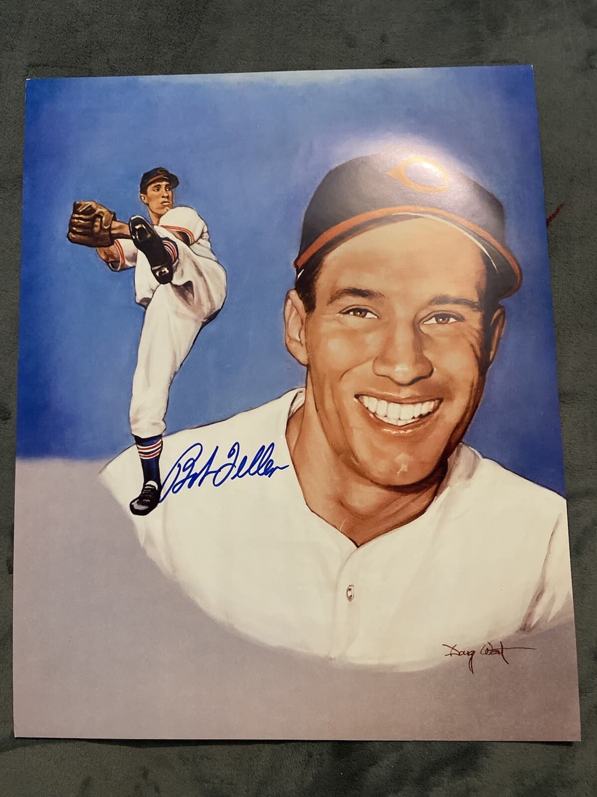 Bob Feller Signed 16x20 Photo Print Art Cleveland Indians Hall of Fame