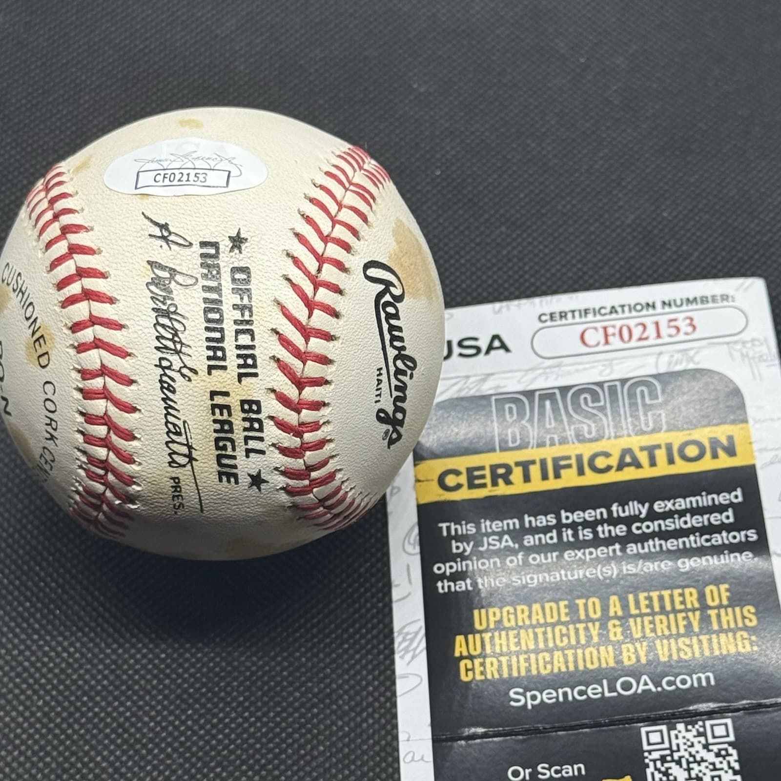 Curt Flood Signed Baseball JSA COA St Louis Cardinals HOF Hopeful? - image 2