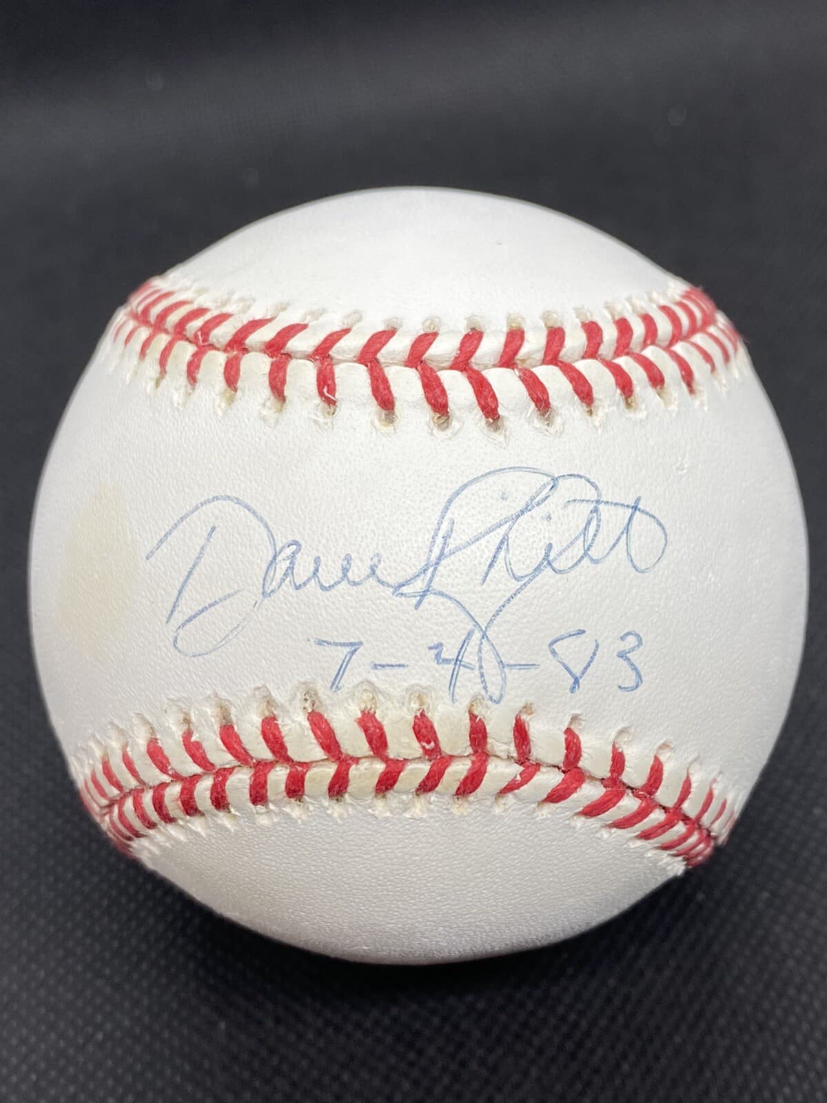 Dave Righetti No Hitter Signed Baseball 7-4-83 No Hitter Date New York Yankees