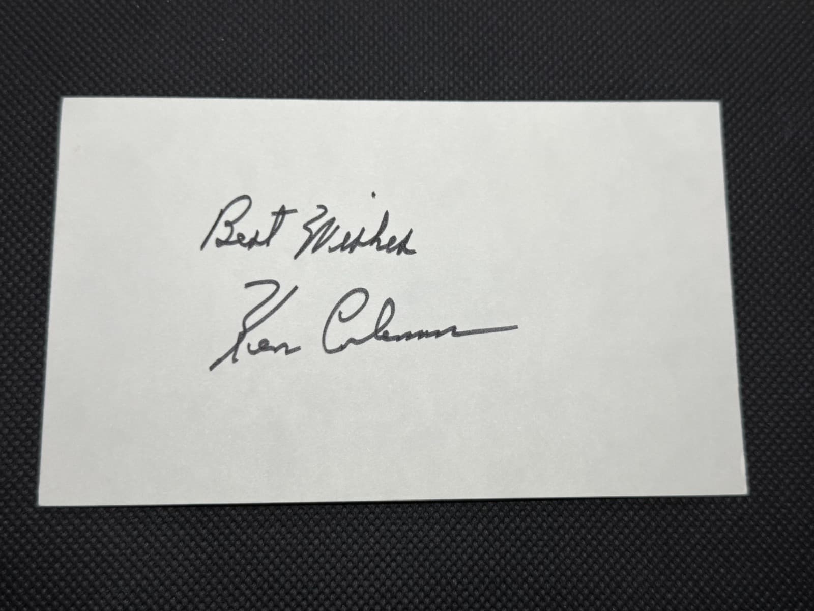 Ken Coleman Signed Index Card 3x5 Broadcaster Boston Red Sox Cincy Reds Indians