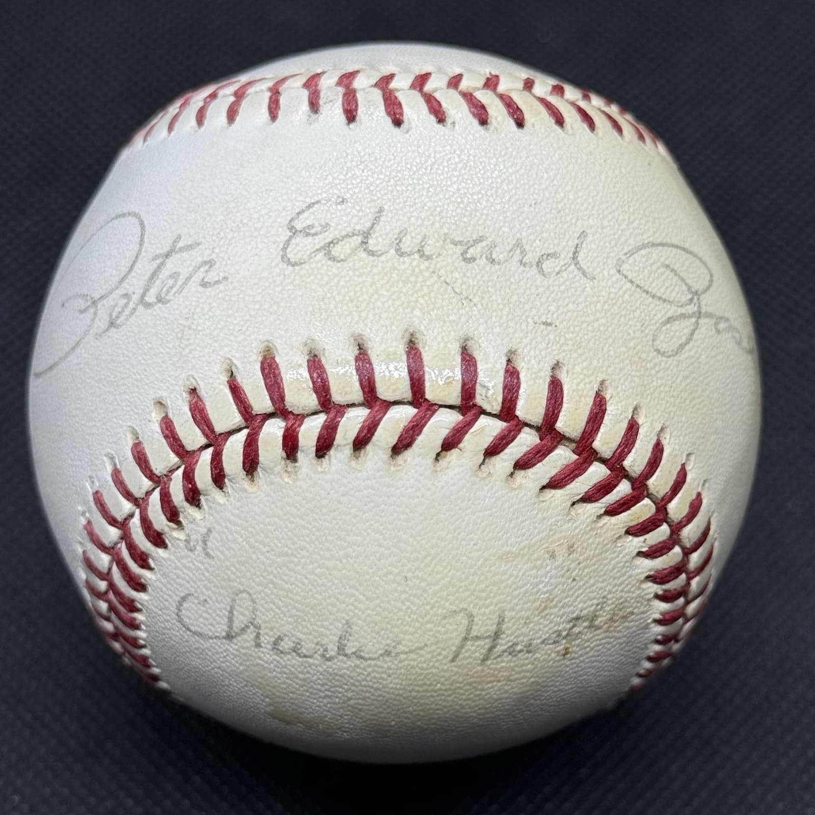 Peter Edward Pete Rose Full Name Signed Baseball Barry Halper Collection HOF