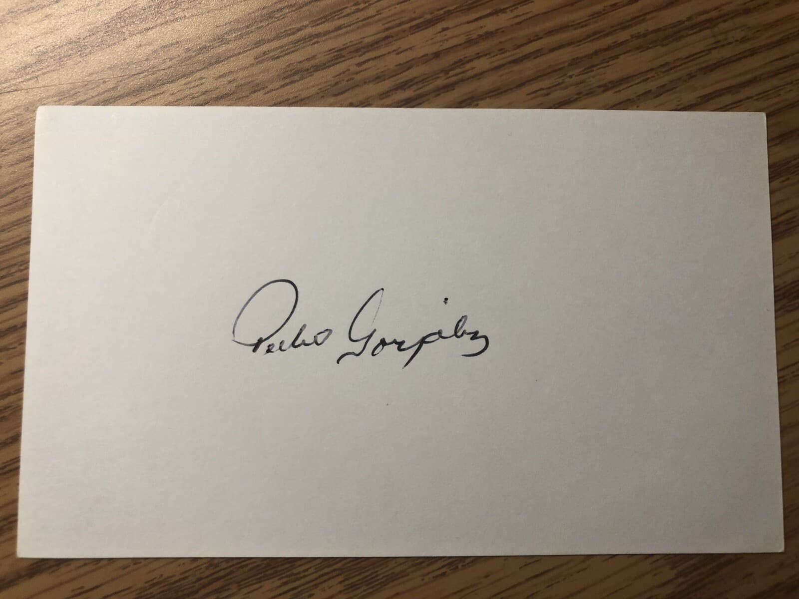 Pedro Gonzalez Signed Autographed Index Card New York Yankees Indians