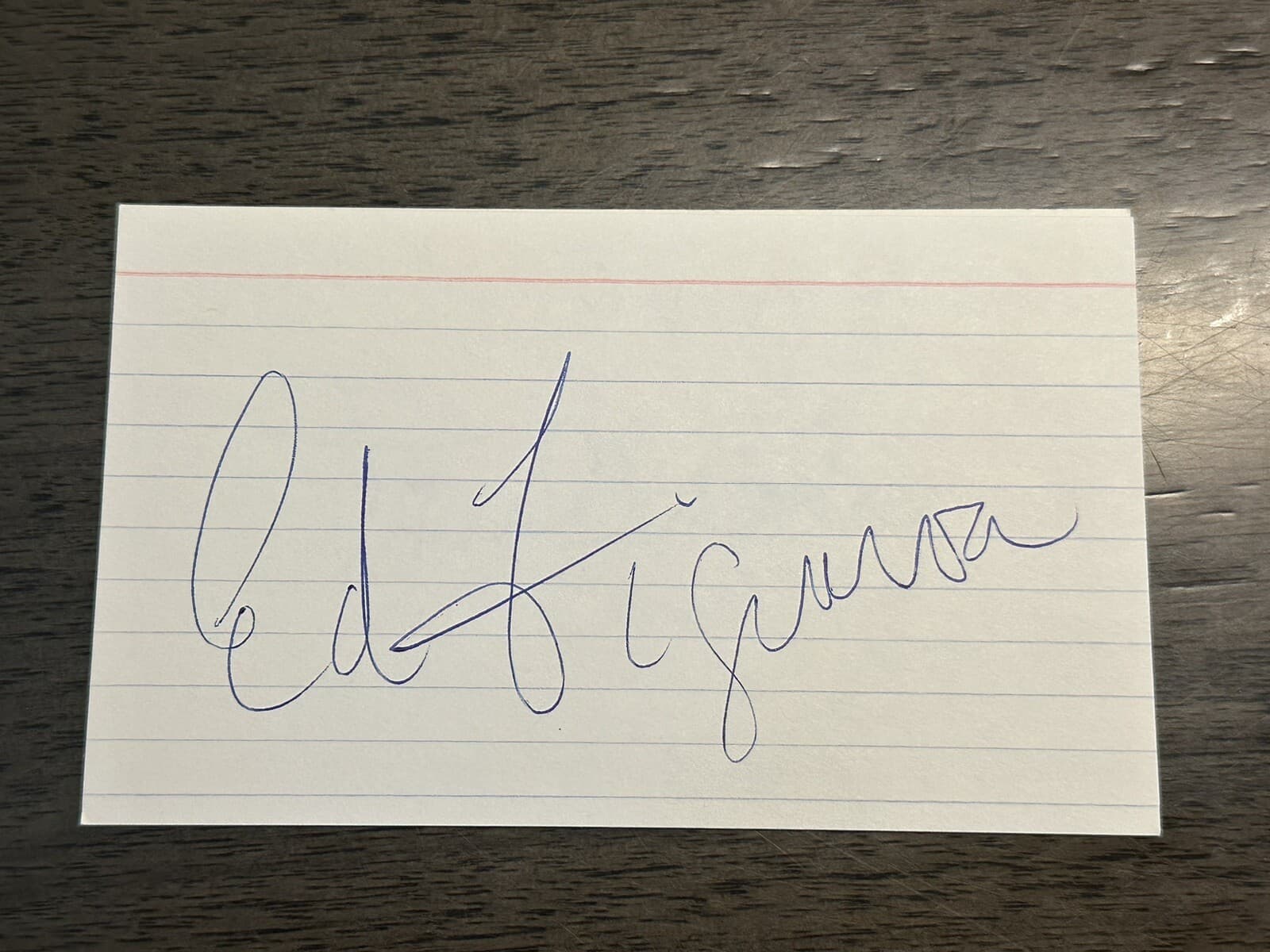 Ed Figueroa Signed Index Card 3x5 20 Game Winner Angels New York Yankees