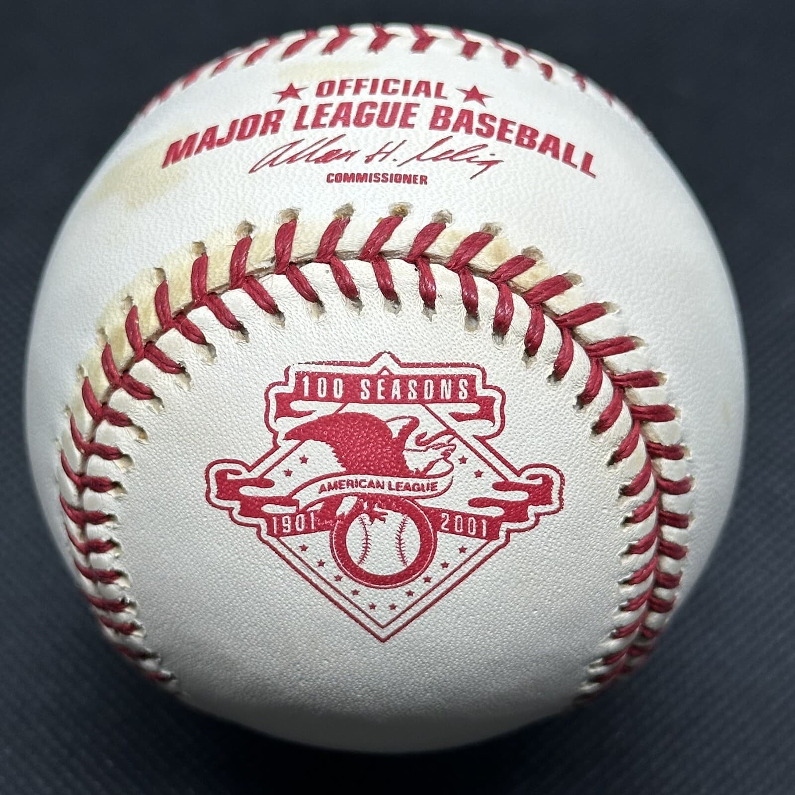 2001 American League 100th Anniversary Rawlings Official Logo Baseball Commem AL