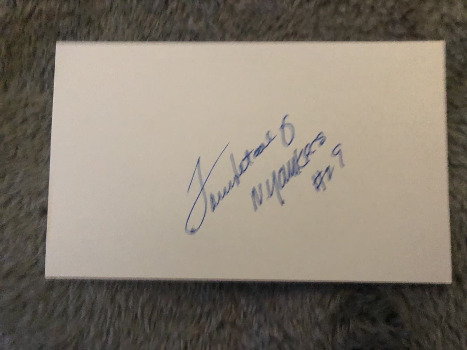 Tom Metcalf Signed Index Card New York Yankees