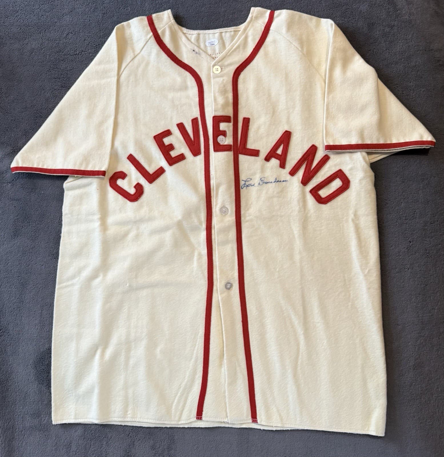 Lou Boudreau Signed Cleveland Indians Jersey JSA COA HOF