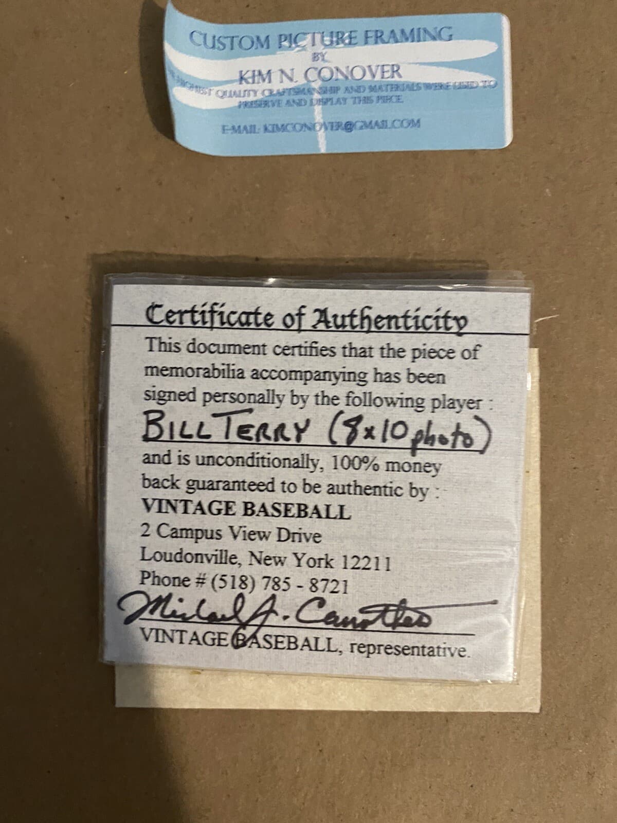 Bill Terry Signed Autographed 8x10 Photo Framed Matted New York Giants COA - image 4