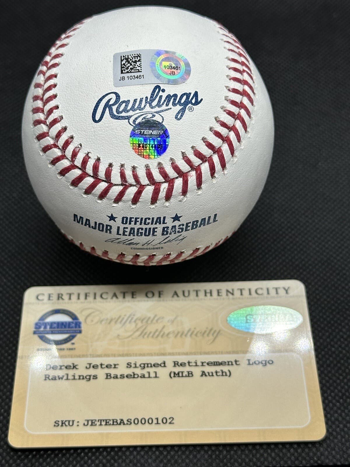 Derek Jeter Retirement Logo Signed Baseball MLB Auth COA Steiner Yankees HOF - image 2