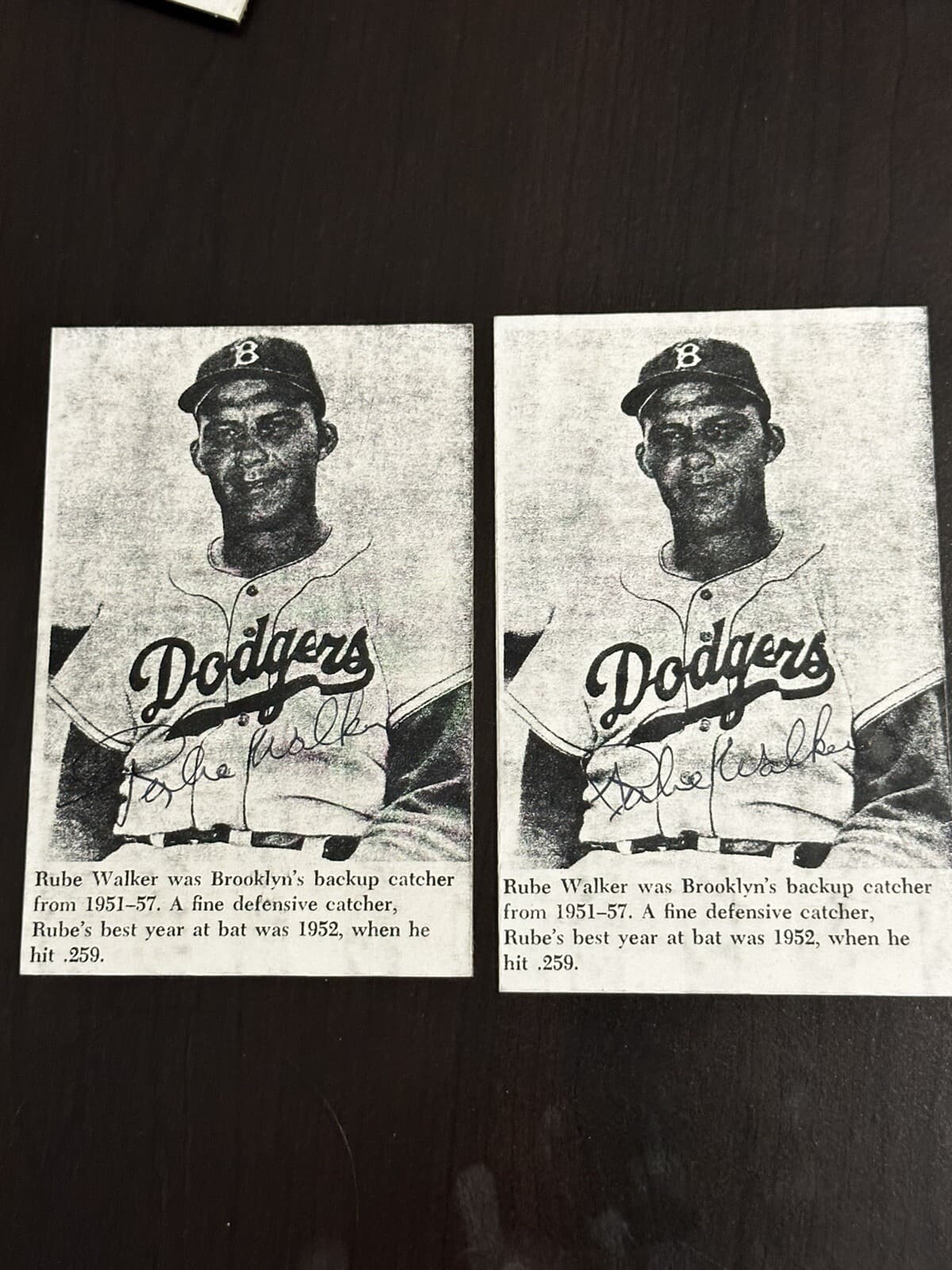 Rube Walker Signed 3x5 Photo Brooklyn Dodgers 1969 New York Mets Chicago Cubs - image 2