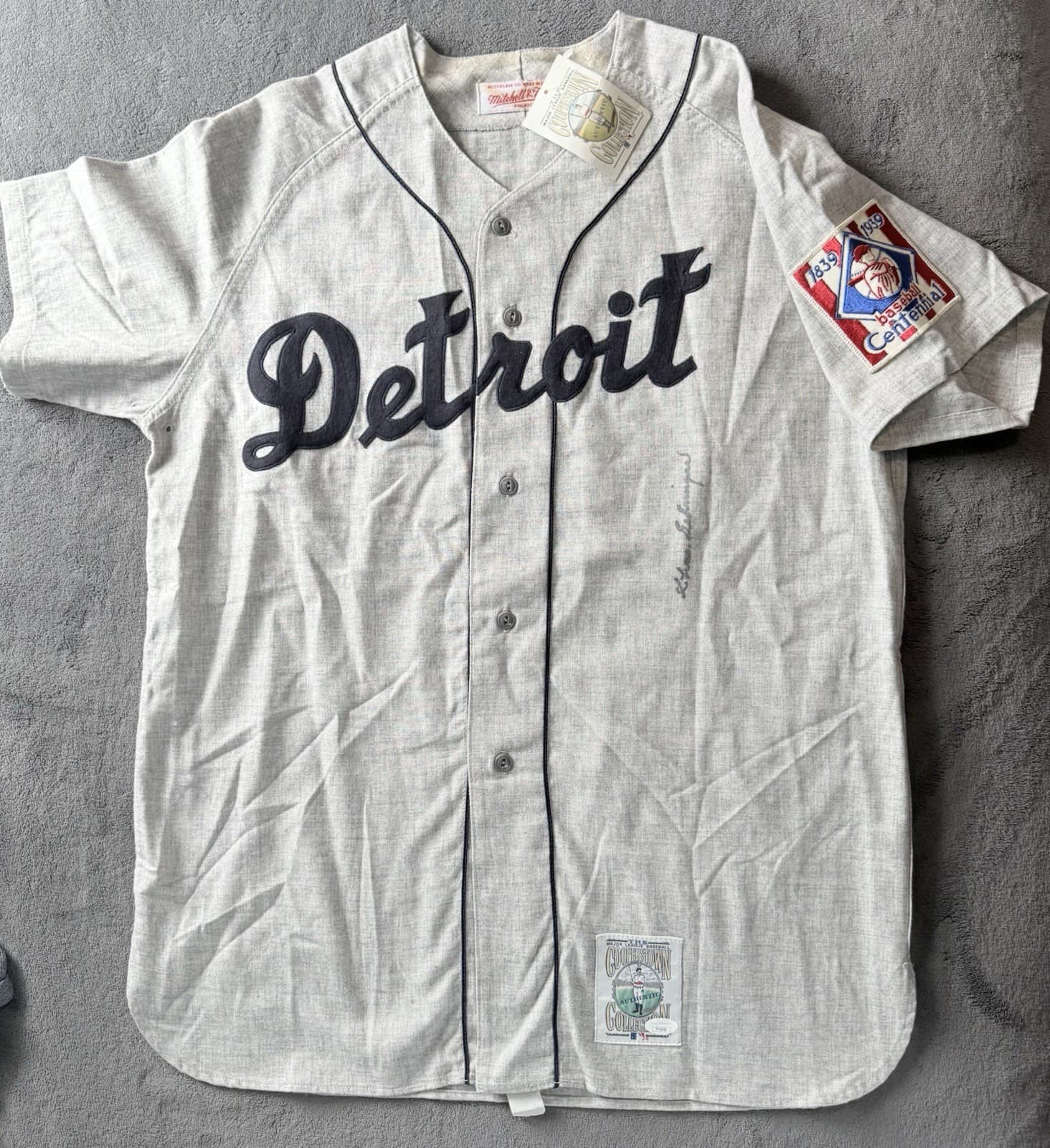 Charlie Gehringer Signed Mitchell Ness Detroit Tigers Jersey Baseball JSA COA