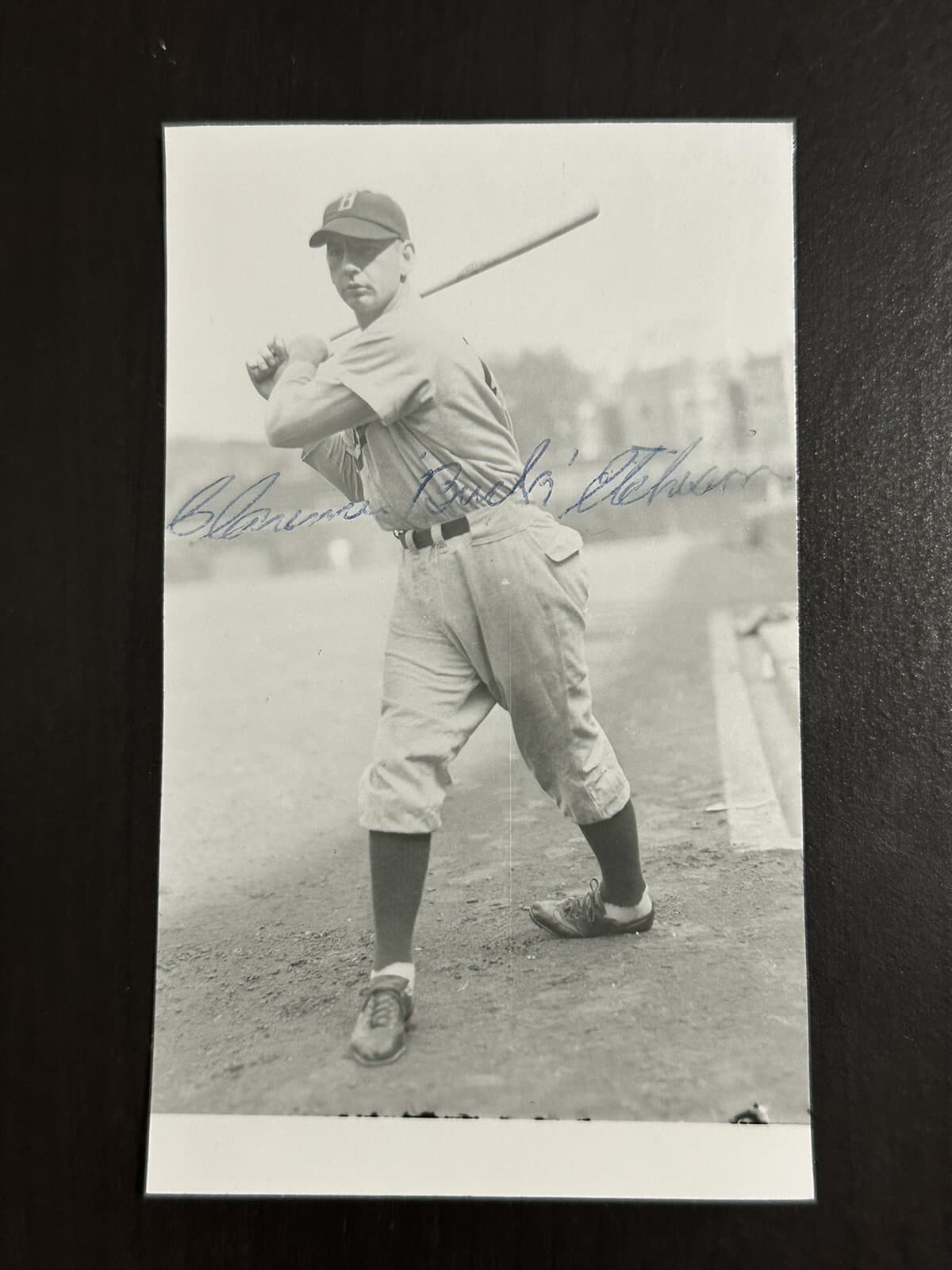 Buck Etchison Signed Real Photo Postcard 3x5 1943 Boston Braves RARE!