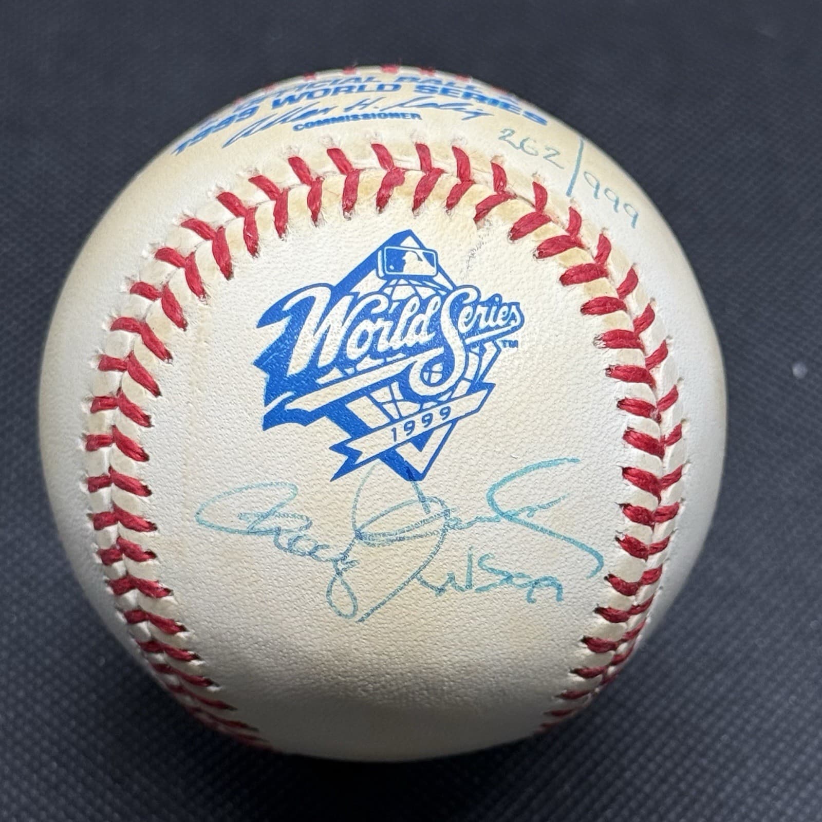 Roger Clemens WS 99 Signed 1999 World Series Baseball Beckett Pre COA Yankees