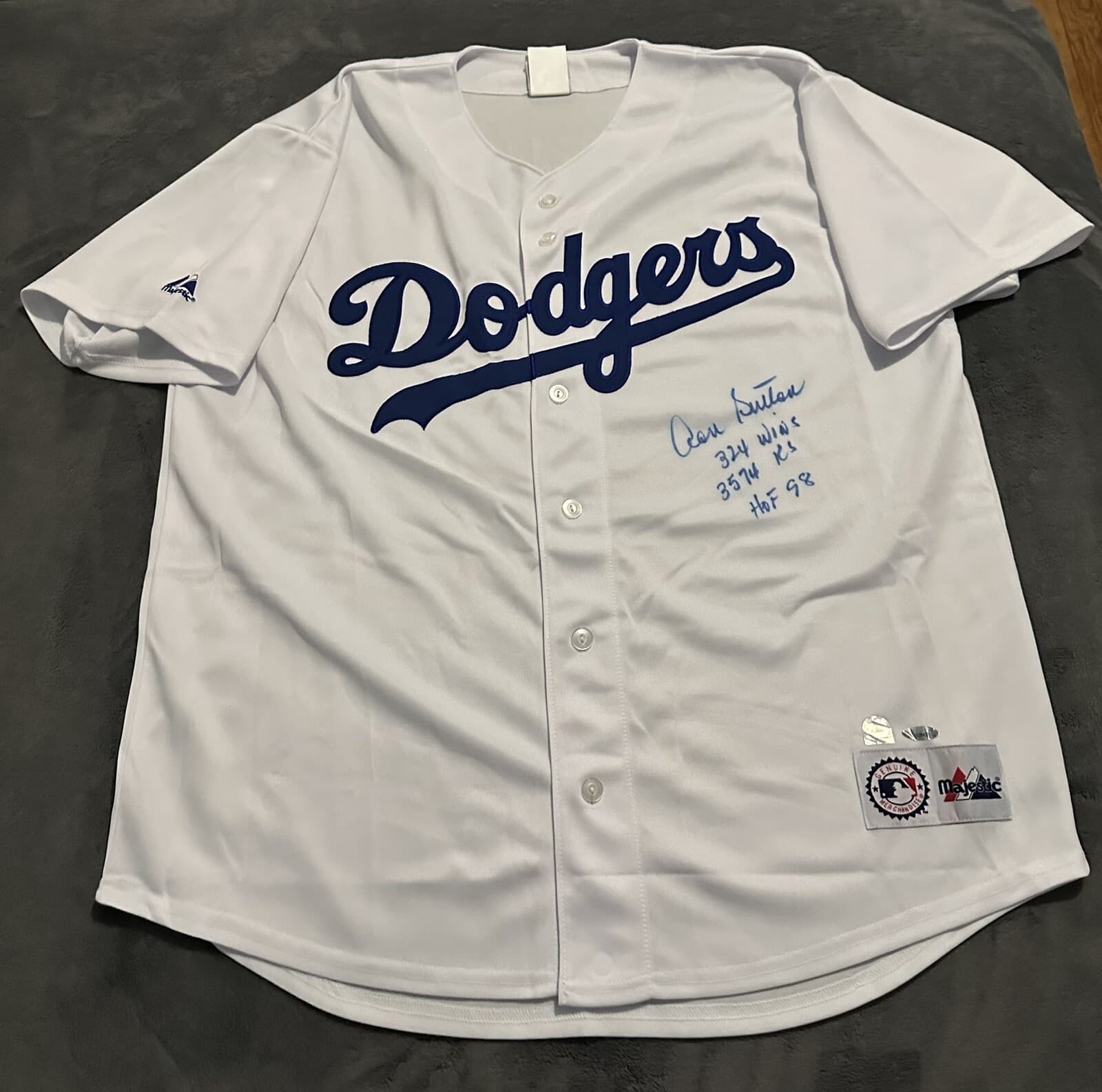 Don Sutton Stat Signed Los Angeles Dodgers Jersey Majestic MLB Auth Tristar COA