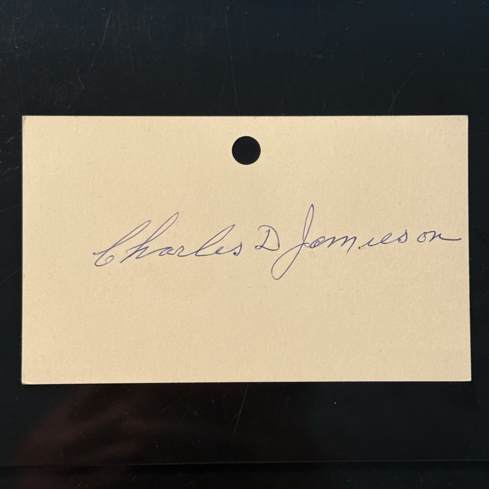 Charlie Jamieson Signed Index Card 3x5 1920 Cleveland Indians Hall of Fame 