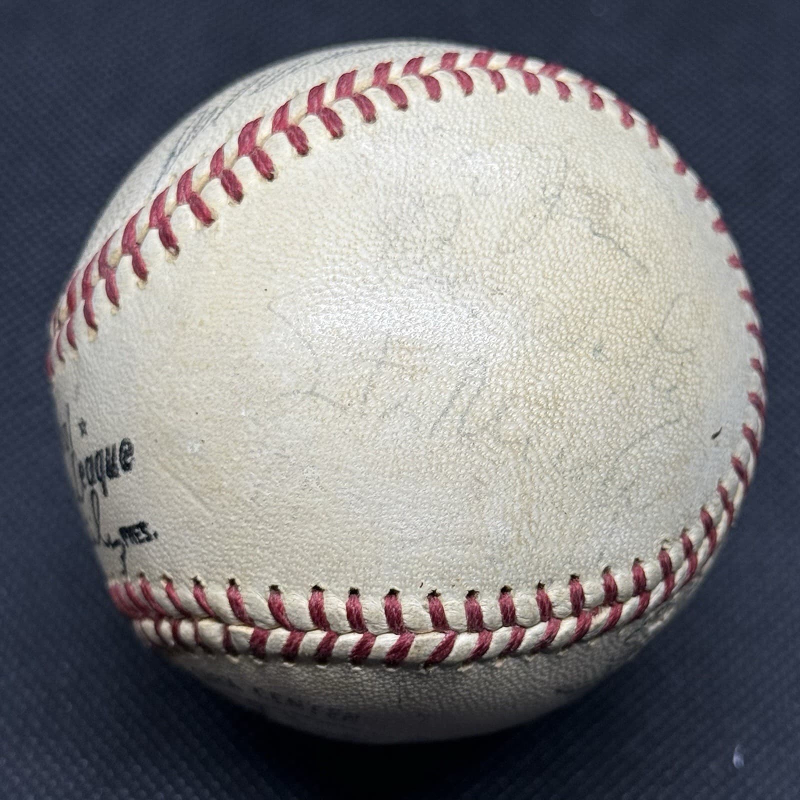 1950s Hank Aaron Eddie Mathews Spahn Signed Baseball Atlanta Braves HOF Playing - image 5