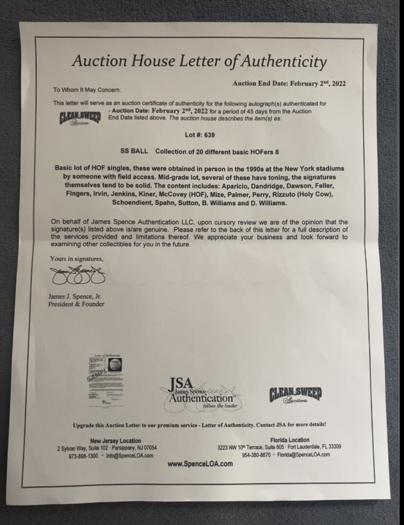 Willie McCovey HOF 86 Signed Baseball JSA LOA San Francisco Giants - image 3