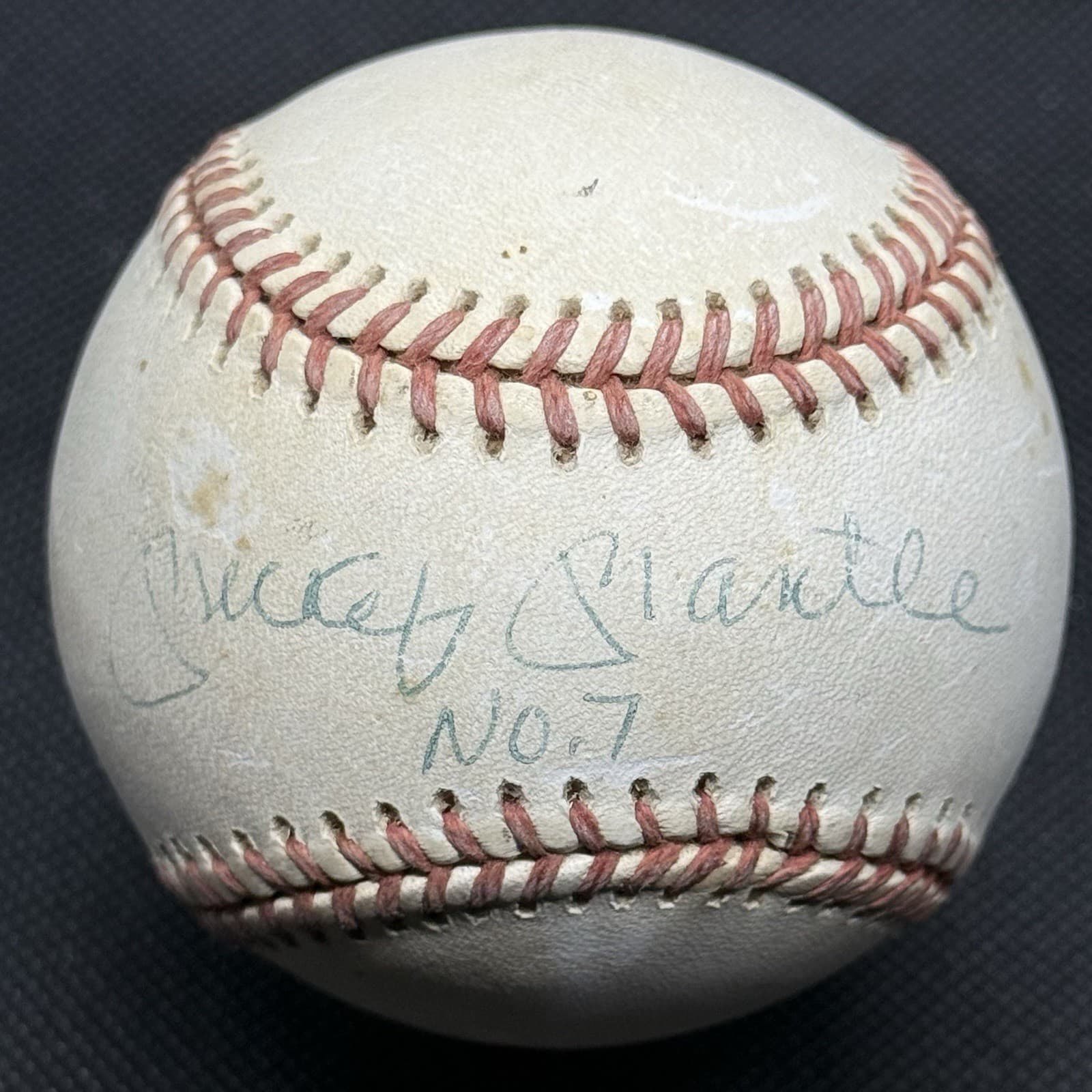 Mickey Mantle No. 7 Signed Baseball UDA COA Upper Deck New York Yankees HOF