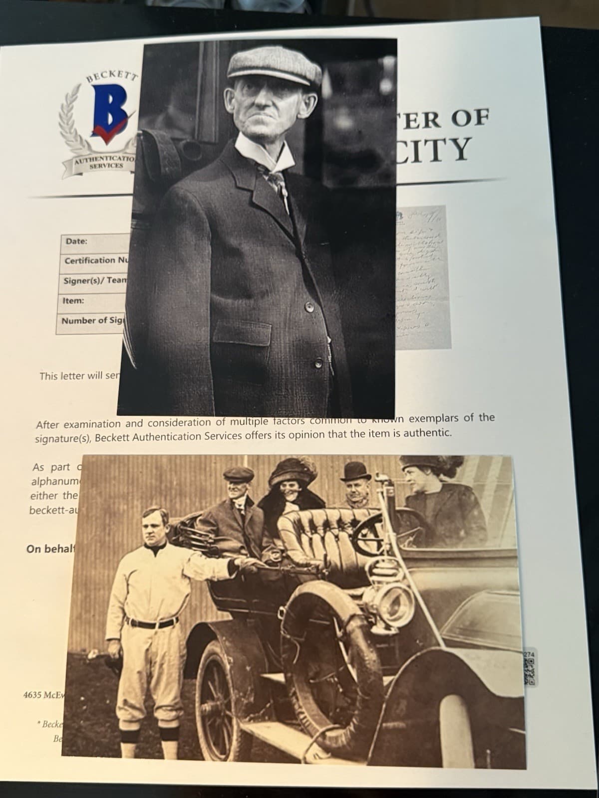 John T Brush Signed Handwitten Letter New York Giants Owner Beckett LOA Reds - image 4