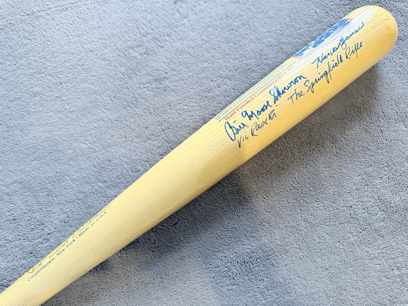 Vic Raschi Hank Bauer Signed Bat Full Sized Model Bat New York Yankees JSA LOA