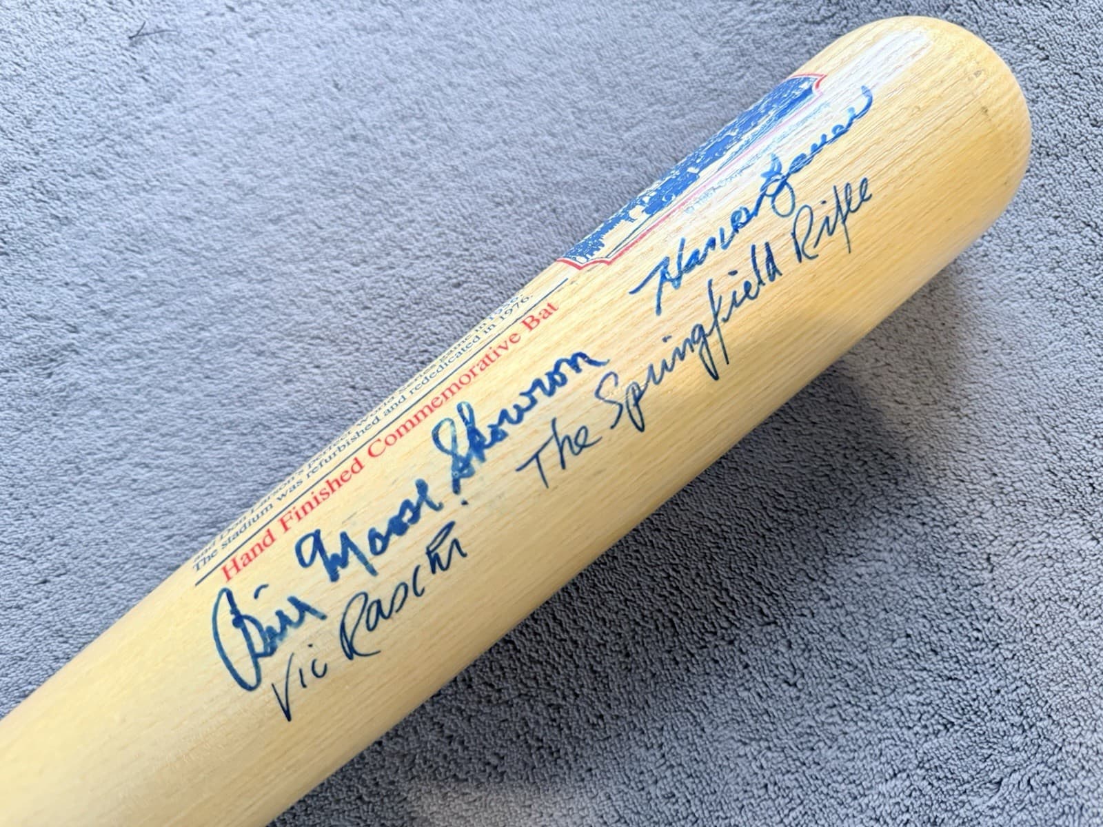 Vic Raschi Hank Bauer Signed Bat Full Sized Model Bat New York Yankees JSA LOA - image 2