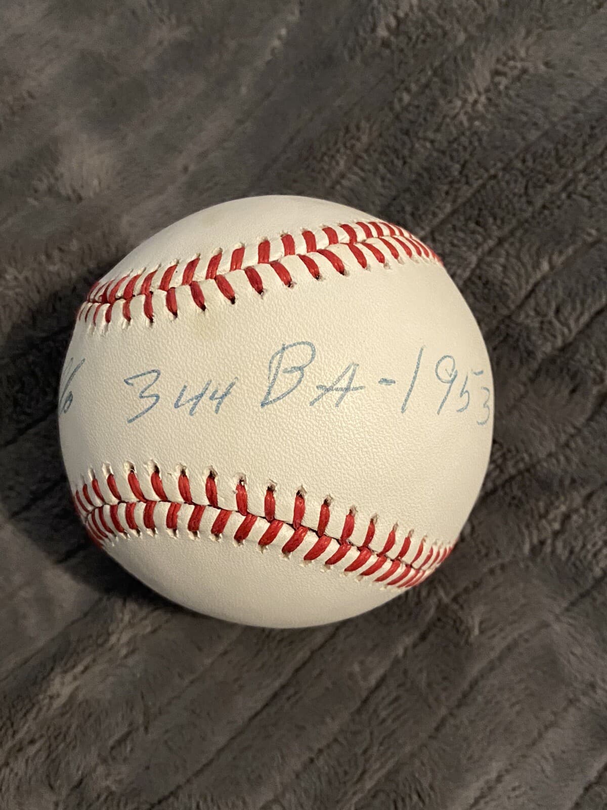 RARE Carl Furillo Signed Baseball Inscribed 344 BA 1953 Brooklyn Dodgers PSA COA - image 2