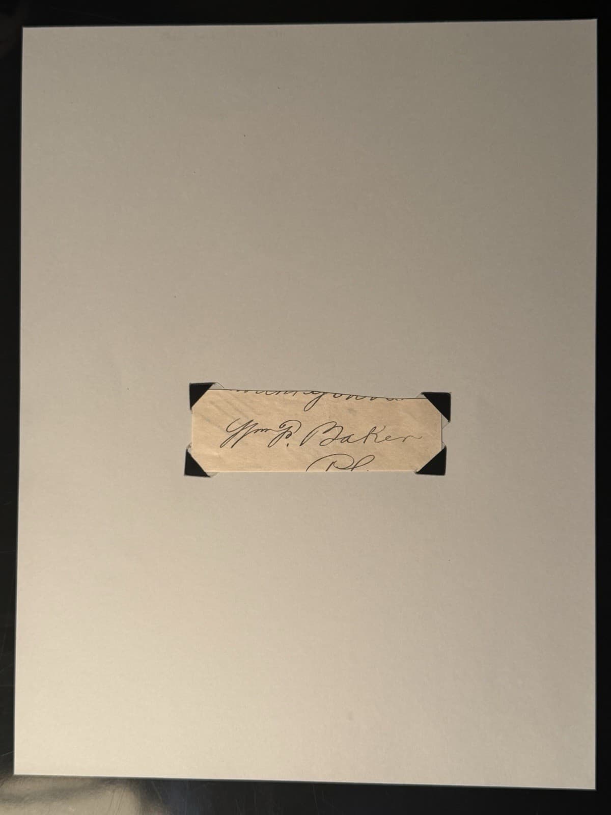 William F Baker Signed Cut Auto Philadelphia Phillies Baker Bowl JSA LOA