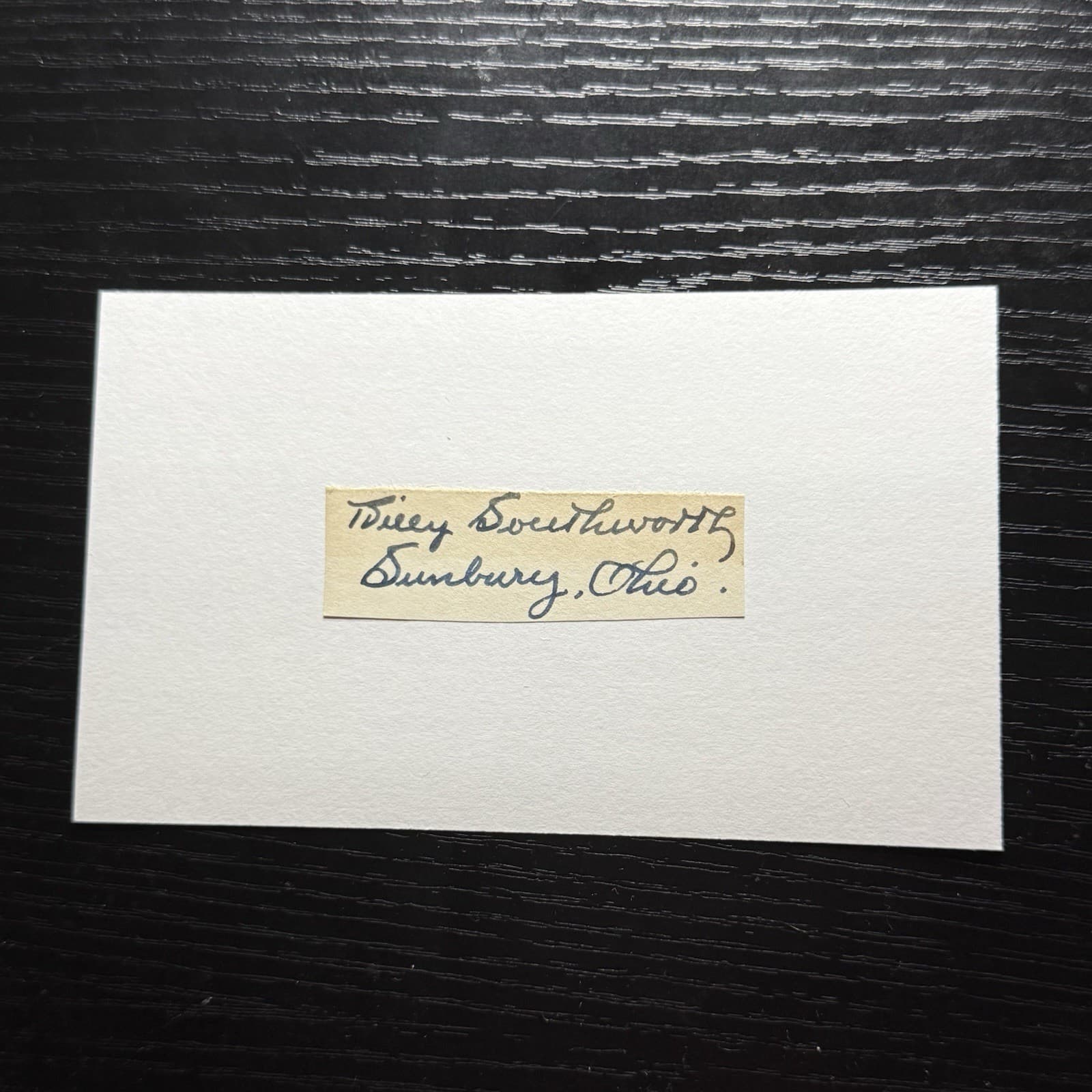 Billy Southworth Signed Index Card Cut Auto 3x5 HOF Cardinals Braves