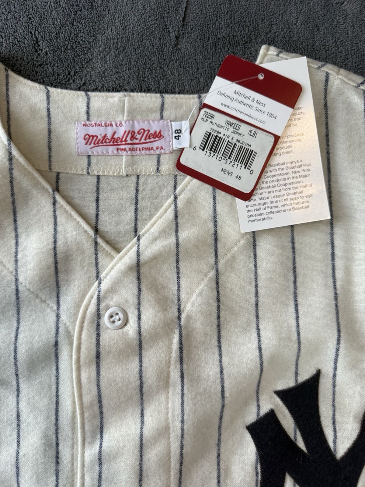 Joe DiMaggio New York Yankees Authentic Mitchell & Ness Jersey Size 48 1938 - image 3