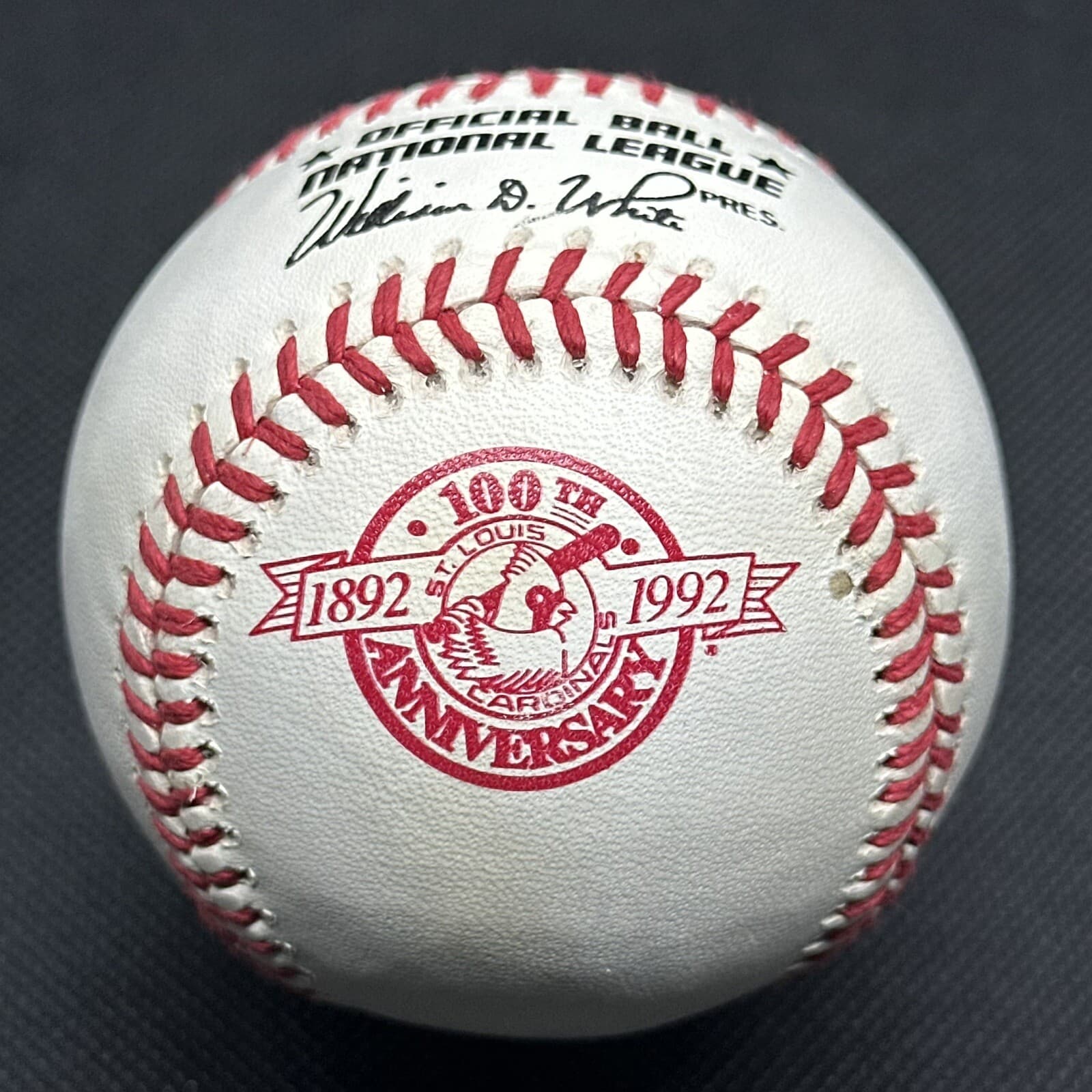 1992 St Louis Cardinals 100th Anniversary Rawlings Official Logo Baseball Commem